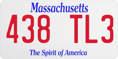 MA license plate 438TL3