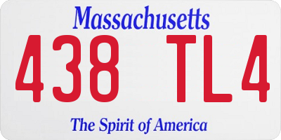 MA license plate 438TL4