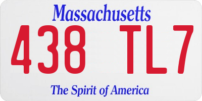MA license plate 438TL7