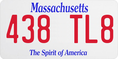 MA license plate 438TL8