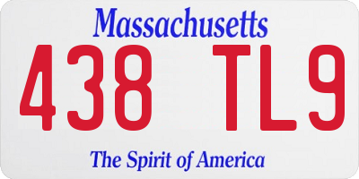 MA license plate 438TL9