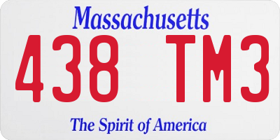 MA license plate 438TM3