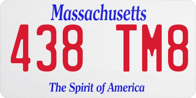 MA license plate 438TM8