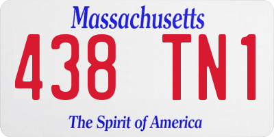 MA license plate 438TN1
