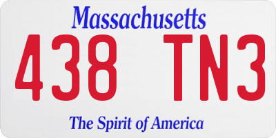 MA license plate 438TN3