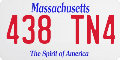 MA license plate 438TN4