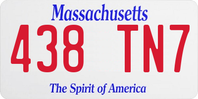 MA license plate 438TN7