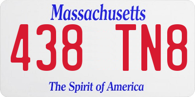 MA license plate 438TN8