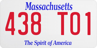 MA license plate 438TO1