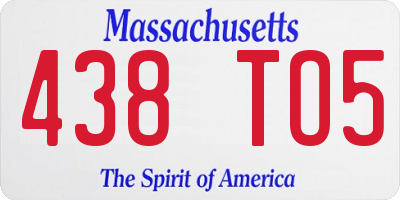 MA license plate 438TO5