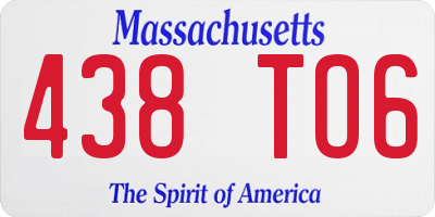 MA license plate 438TO6