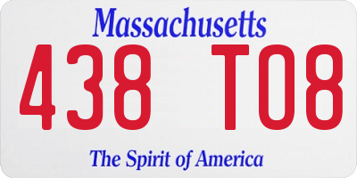 MA license plate 438TO8