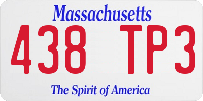 MA license plate 438TP3