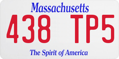 MA license plate 438TP5