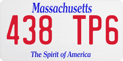 MA license plate 438TP6