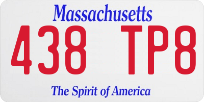 MA license plate 438TP8