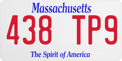 MA license plate 438TP9