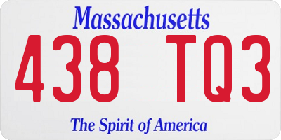 MA license plate 438TQ3