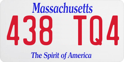 MA license plate 438TQ4