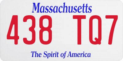 MA license plate 438TQ7
