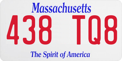 MA license plate 438TQ8