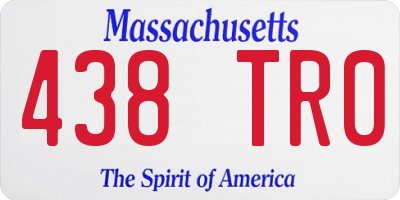MA license plate 438TR0