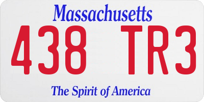 MA license plate 438TR3