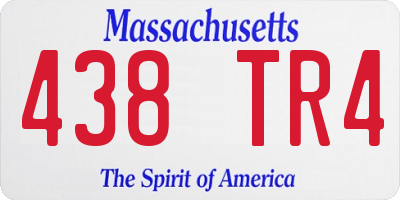MA license plate 438TR4