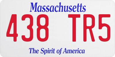 MA license plate 438TR5