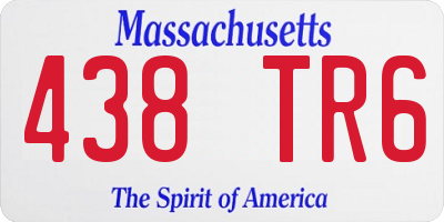 MA license plate 438TR6