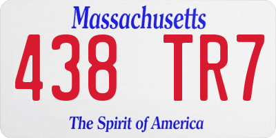 MA license plate 438TR7