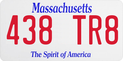 MA license plate 438TR8