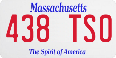 MA license plate 438TS0