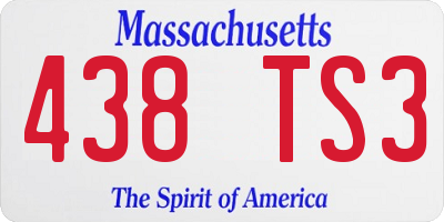 MA license plate 438TS3