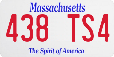 MA license plate 438TS4