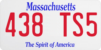 MA license plate 438TS5