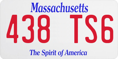 MA license plate 438TS6