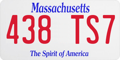 MA license plate 438TS7