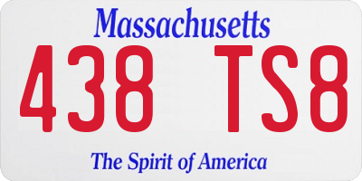 MA license plate 438TS8