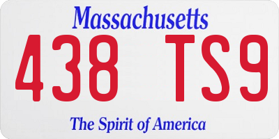 MA license plate 438TS9