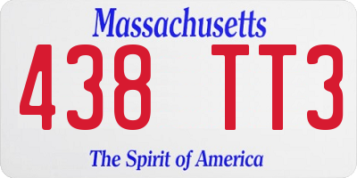 MA license plate 438TT3