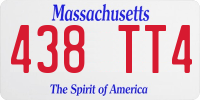 MA license plate 438TT4