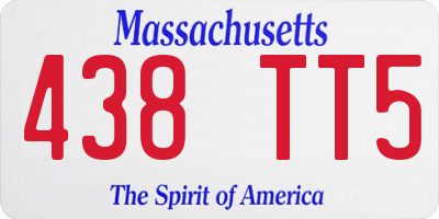 MA license plate 438TT5