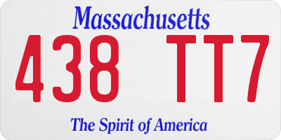 MA license plate 438TT7