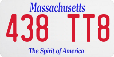 MA license plate 438TT8
