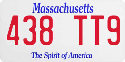 MA license plate 438TT9