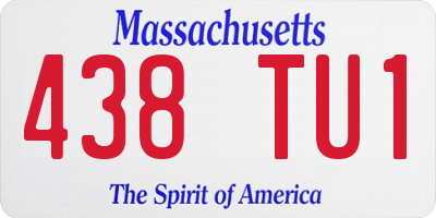 MA license plate 438TU1
