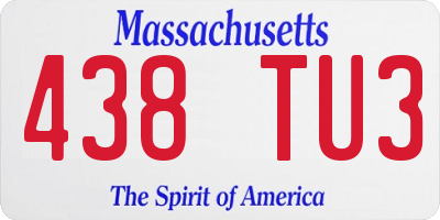 MA license plate 438TU3