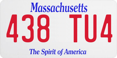 MA license plate 438TU4