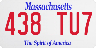 MA license plate 438TU7